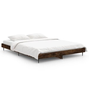 vidaXL Cadre de lit sans matelas chêne fumé 140x190 cm bois ingénierie