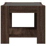 vidaXL Table basse avec LED chêne marron 53x53x45 cm bois d'ingénierie