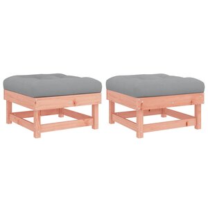 vidaXL Repose-pieds de jardin et coussins lot de 2 bois massif douglas