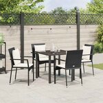 vidaXL Ensemble de salle à manger pour jardin 5 Pièces Noir Poly rotin