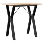 vidaXL Table à manger cadre en Y 80x50x75 cm bois de pin massif acier