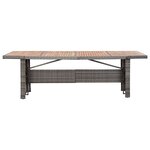 vidaXL Table de jardin 240x90x74 cm Résine tressée et bois d'acacia