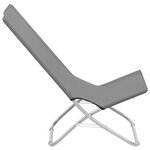 vidaXL Chaises de plage pliables 2 Pièces Gris Tissu