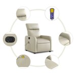 vidaXL Fauteuil de massage inclinable électrique crème similicuir