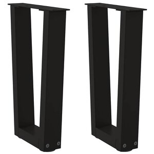 vidaXL Pieds de table basse en V 2 pièces Noir 38 x (42-43 3) cm Acier