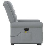 vidaXL Fauteuil inclinable de massage électrique Gris clair Tissu