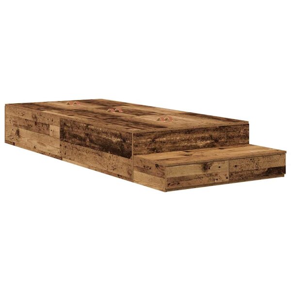 vidaXL Cadre de lit avec rangement avec tiroir Bois Ancien 100 cm
