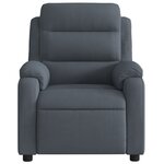 vidaXL Fauteuil inclinable de massage gris foncé velours