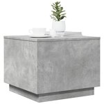 vidaXL Table basse avec lumières LED gris béton 50x50x40 cm