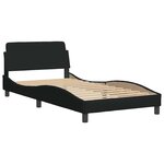 vidaXL Cadre de lit sans matelas noir 100x200 cm tissu