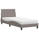 vidaXL Lit avec matelas Hanko taupe 80x200 cm tissu