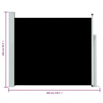 vidaXL Auvent latéral rétractable de patio 100x300 cm Noir