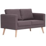 vidaXL Canapé à 2 places tissu taupe