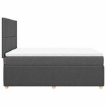 vidaXL Sommier à lattes de lit avec matelas Gris foncé 160x200cm Tissu