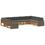 vidaXL Ensemble de canapés d'extérieur 9 Pièces Naturel et Anthracite