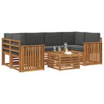 vidaXL Ensemble de canapés d'extérieur 7 Pièces Naturel et Anthracite