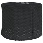 vidaXL Canapé de jardin avec table coussins rond noir résine tressée