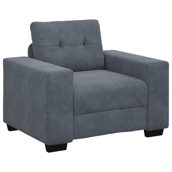 vidaXL Fauteuil gris foncé 60 cm velours