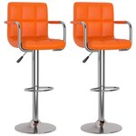 vidaXL Tabourets de bar lot de 2 orange similicuir