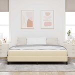 vidaXL Lit à ressorts avec matelas Crème 180 x 200 cm tissu