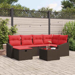 vidaXL Ensemble de Canapés avec coussin avec stockage Marron polyrotin