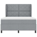 vidaXL Lit à ressorts avec matelas Gris clair 140 x 190 cm tissu