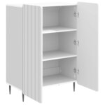 vidaXL Buffet Blanc brillant 66 x 34 5 x 92 cm Bois d'ingénierie