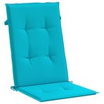 vidaXL Coussins de chaise à dossier haut 4 Pièces turquoise tissu