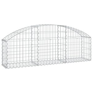vidaXL Panier de gabions arqué 150x30x40/60 cm Fer galvanisé