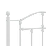 vidaXL Cadre de lit métal avec tête de lit/pied de lit blanc 100x190cm