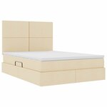 vidaXL Lit avec des lumières à LED Crème 140 x 190 cm tissu