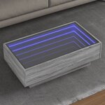 vidaXL Table basse avec LED sonoma gris 90x50x30 cm bois d'ingénierie