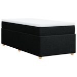 vidaXL Sommier à lattes de lit et matelas Noir 80x200 cm Tissu