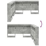 vidaXL Tête de lit de rangement Gris béton 150 cm Bois d'ingénierie