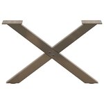 vidaXL Pieds de table basse en forme de X  2 pièces  acier naturel  50 x (30-31) cm