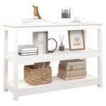 vidaXL Table console Blanc 110x40x74 cm Bois massif de pin