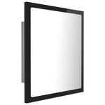 vidaXL Miroir LED de salle de bain Noir brillant 40x8 5x37cm Acrylique