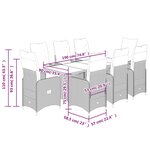 vidaXL Ensemble de bistro de jardin 9 Pièces coussins gris poly rotin