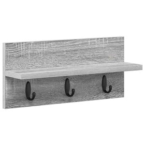 vidaXL Porte-manteau mural avec étagère Sonoma gris 40 x 10.5 x 18 cm