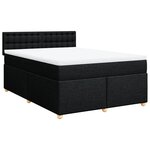 vidaXL Sommier à lattes de lit avec matelas Noir 140x190 cm Tissu