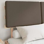 vidaXL Cadre de lit avec tête de lit rembourrée Taupe 140 x 200 cm