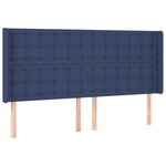 vidaXL Tête de lit avec oreilles Bleu 183x16x118/128 cm Tissu
