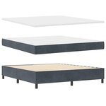 Lit à ressorts vidaXL avec matelas gris foncé super king en velours