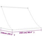 vidaXL Auvent rétractable crème 250x150 m tissu et acier