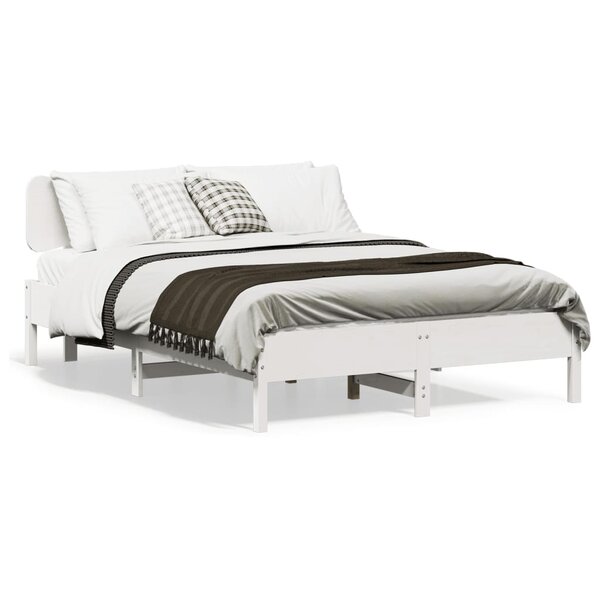 vidaXL Cadre de lit sans matelas blanc 140x200 cm bois de pin massif