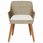 vidaXL Chaise de jardin 2 Pièces Beige 55 x 62 5 x 82 cm polyrotin