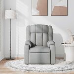 vidaXL Fauteuil de massage inclinable Gris clair Tissu