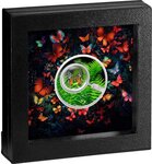 Pièce de monnaie en Argent 500 Francs g 17.50 Millésime 2024 Butterflies CHRYSIRIDIA RHIPHEUS