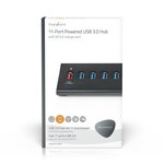 Hub USB | 11 Ports | Alimentation USB 3.0 | Port de Recharge QC3.0 | 5 Gbit/s | Aluminium