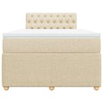 vidaXL Sommier à lattes de lit avec matelas crème 120x190 cm tissu